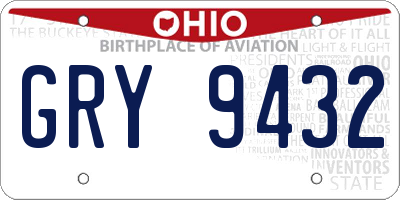 OH license plate GRY9432