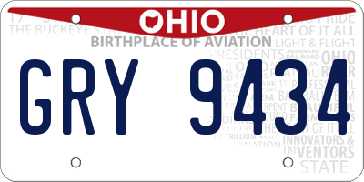 OH license plate GRY9434