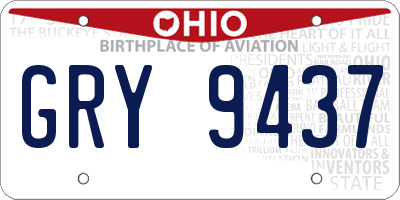 OH license plate GRY9437