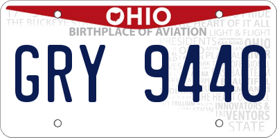 OH license plate GRY9440