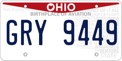 OH license plate GRY9449