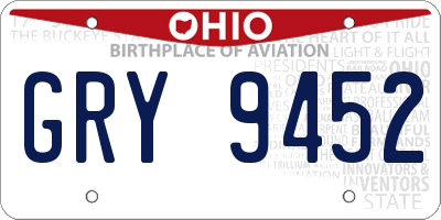 OH license plate GRY9452