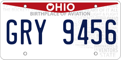 OH license plate GRY9456