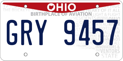 OH license plate GRY9457