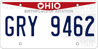 OH license plate GRY9462