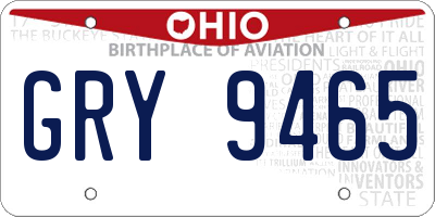 OH license plate GRY9465