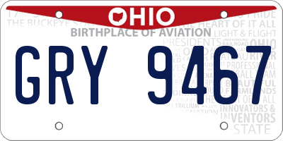 OH license plate GRY9467