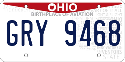 OH license plate GRY9468