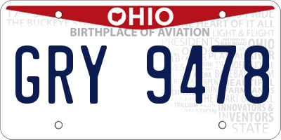 OH license plate GRY9478