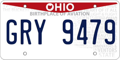 OH license plate GRY9479
