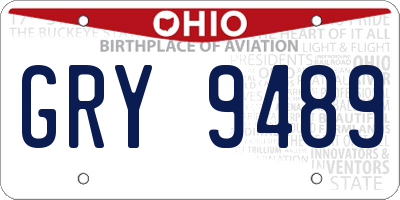 OH license plate GRY9489