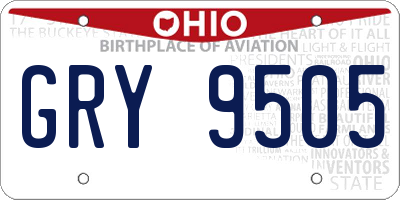 OH license plate GRY9505