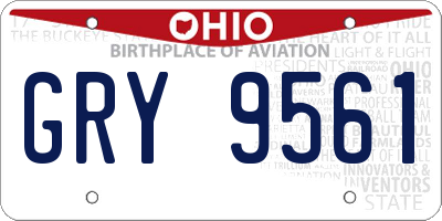 OH license plate GRY9561