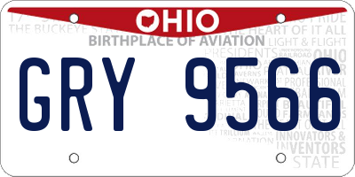 OH license plate GRY9566