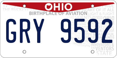 OH license plate GRY9592