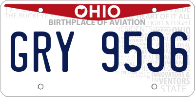 OH license plate GRY9596