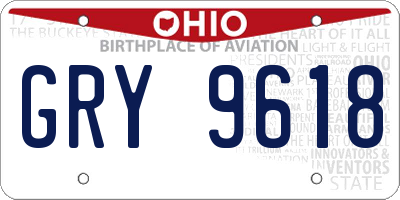 OH license plate GRY9618