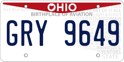 OH license plate GRY9649
