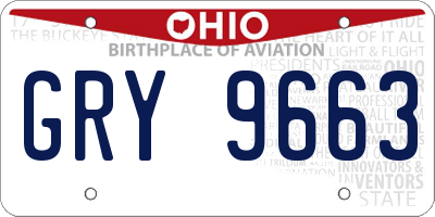 OH license plate GRY9663
