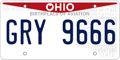OH license plate GRY9666
