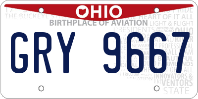 OH license plate GRY9667