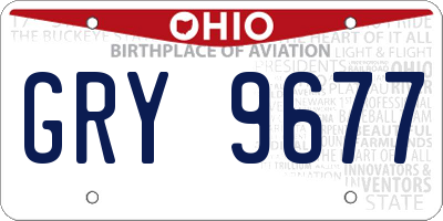 OH license plate GRY9677