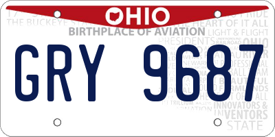 OH license plate GRY9687