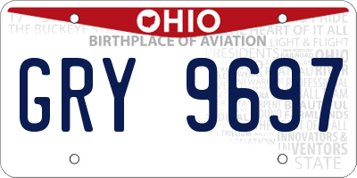 OH license plate GRY9697