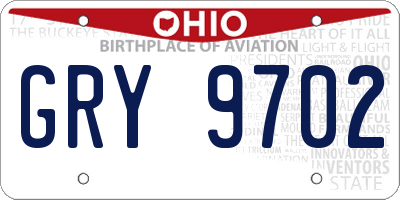 OH license plate GRY9702