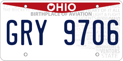 OH license plate GRY9706