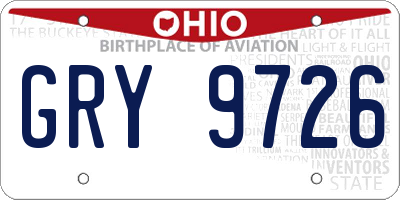 OH license plate GRY9726