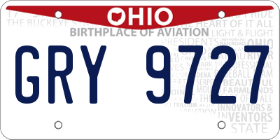 OH license plate GRY9727