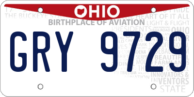 OH license plate GRY9729