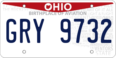 OH license plate GRY9732