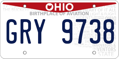 OH license plate GRY9738