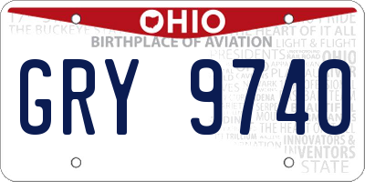 OH license plate GRY9740