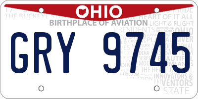 OH license plate GRY9745