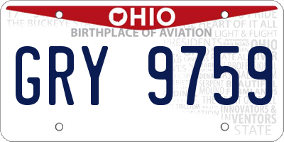OH license plate GRY9759