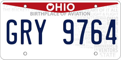OH license plate GRY9764