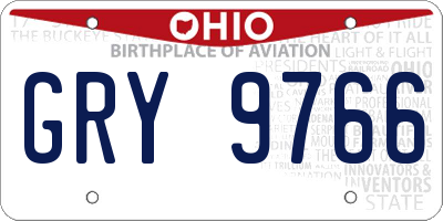 OH license plate GRY9766