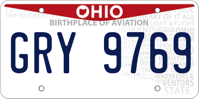 OH license plate GRY9769
