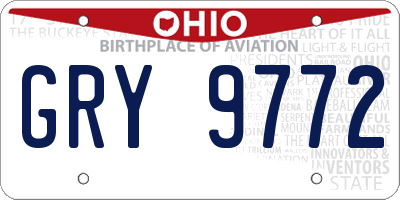 OH license plate GRY9772
