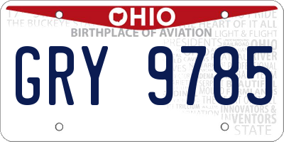 OH license plate GRY9785