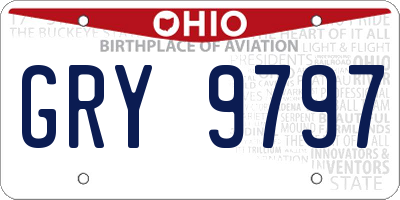 OH license plate GRY9797