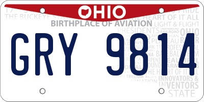 OH license plate GRY9814