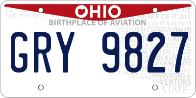 OH license plate GRY9827