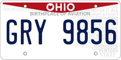 OH license plate GRY9856