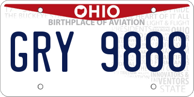 OH license plate GRY9888