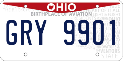 OH license plate GRY9901