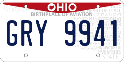 OH license plate GRY9941